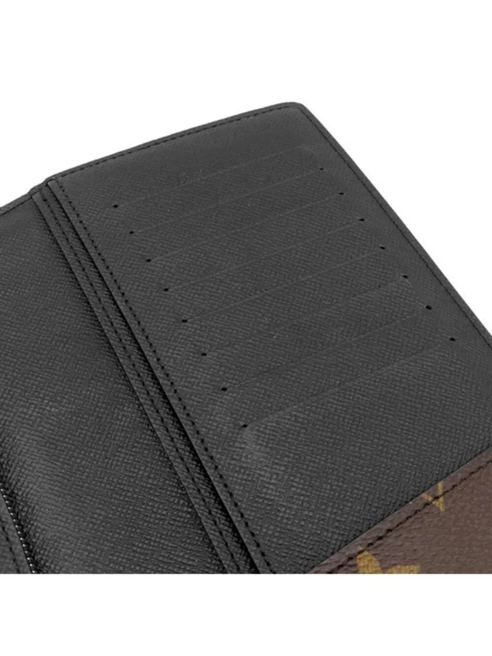 Louis Vuitton Wallet Portefeuille Brazza Monogram Macassar Silver Brown Black